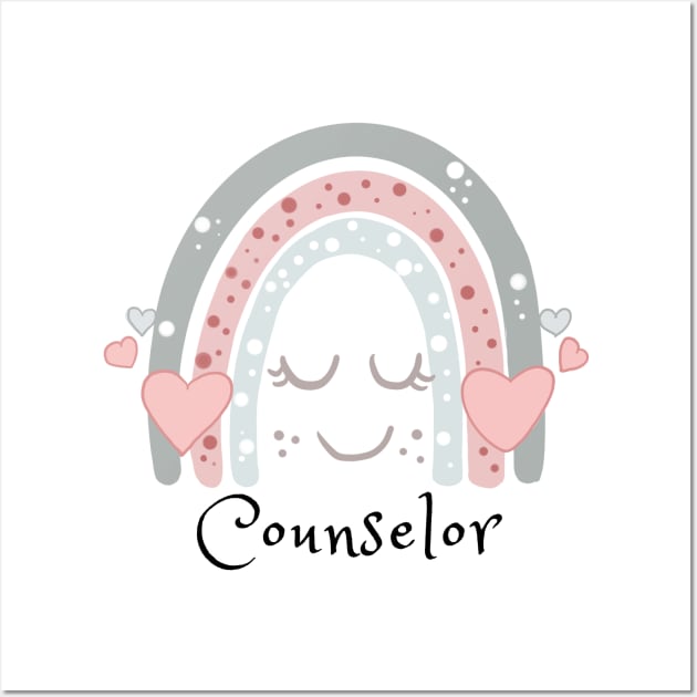 Cute Boho Counselor Rainbow Wall Art by JustBeSatisfied